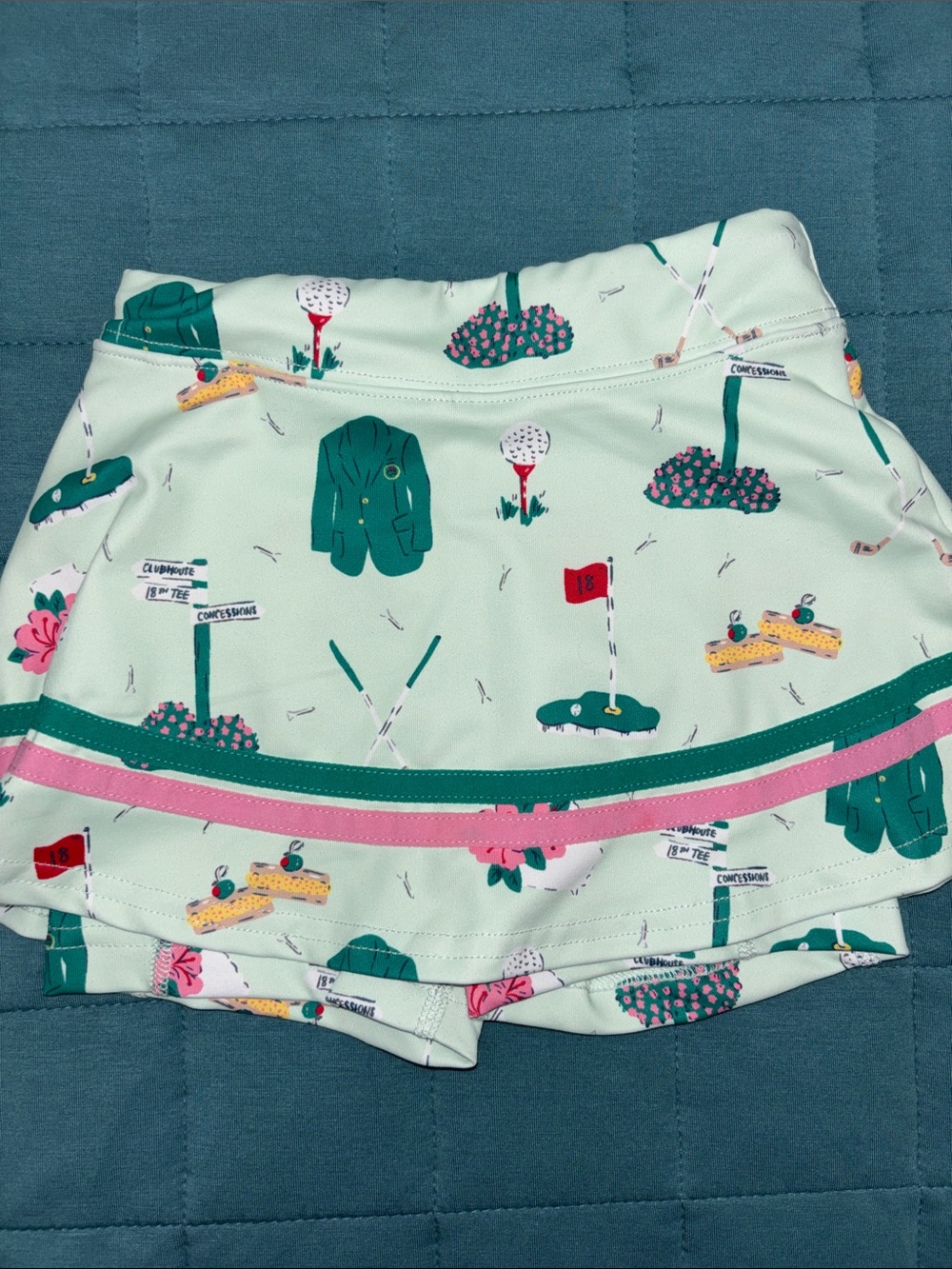 SweetHoney Mint The Masters Golf-Print Polo Skort Set 3T - Picture 4 of 6